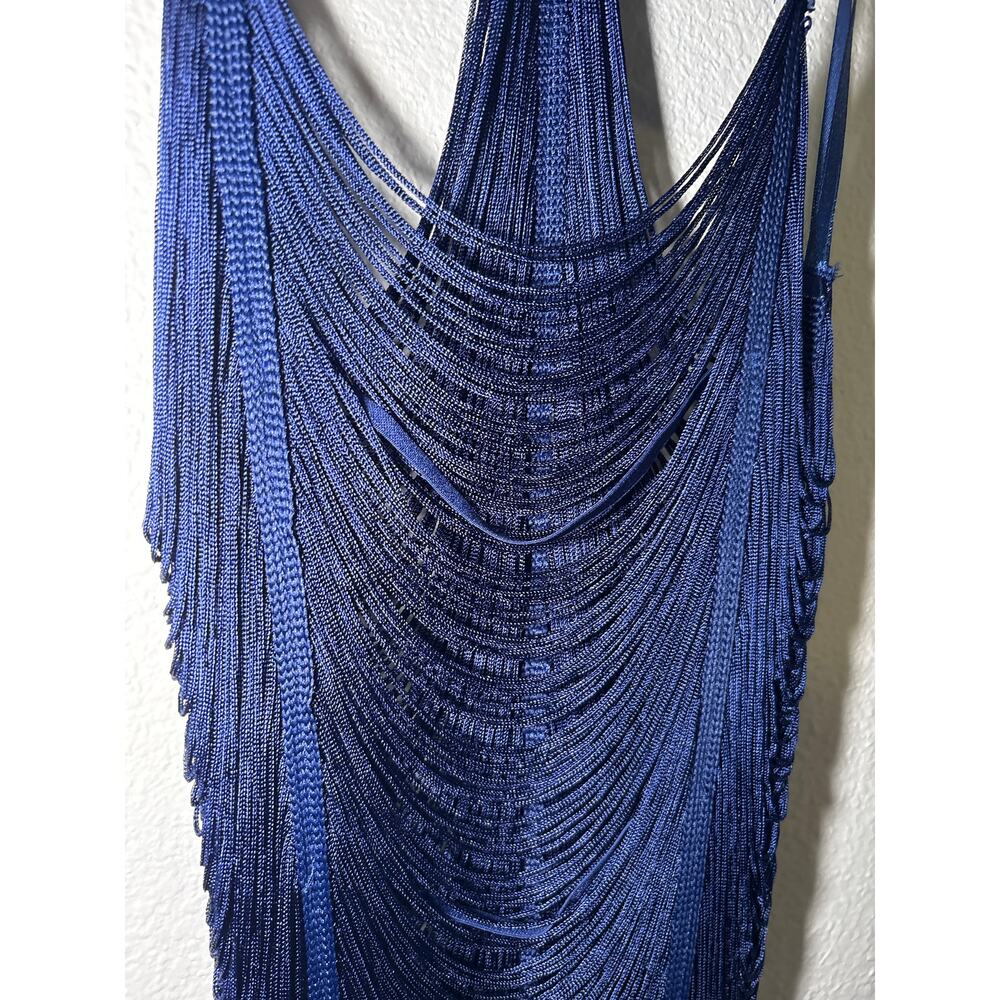 Dreamgirl Navy Fringe Mini Dress with Matching Panty – Size S - Picture 3 of 15